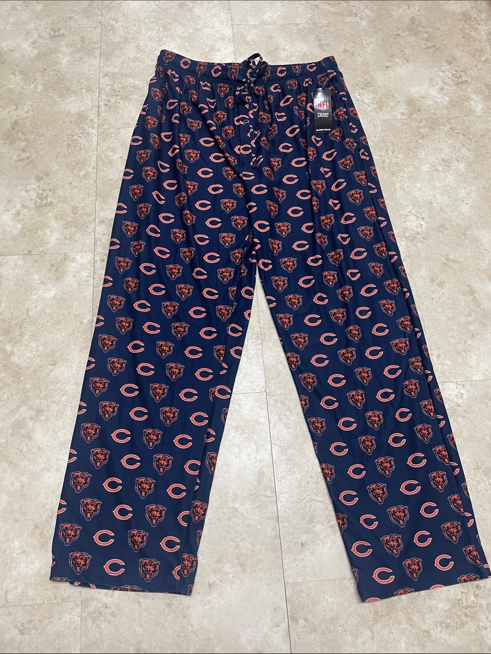 NFL Chicago Bears Navy & Orange Logo Lounge Pants